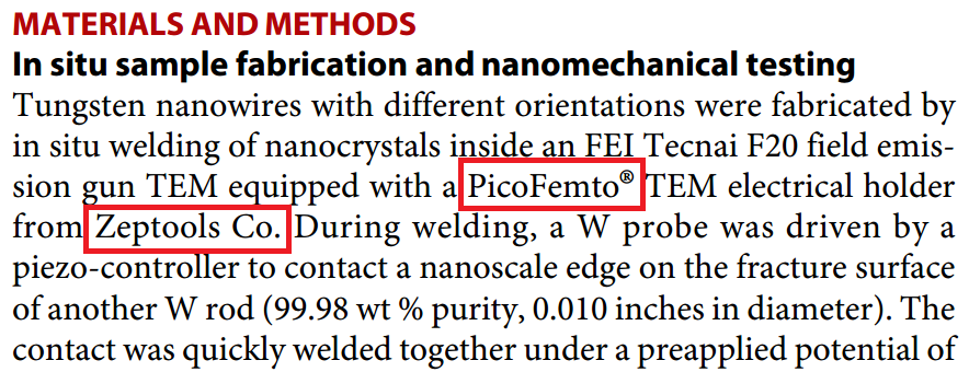 原位TEM-STM電學(xué)測量樣品桿實驗方法 原位TEM-STM電學(xué)測量樣品桿實驗方法